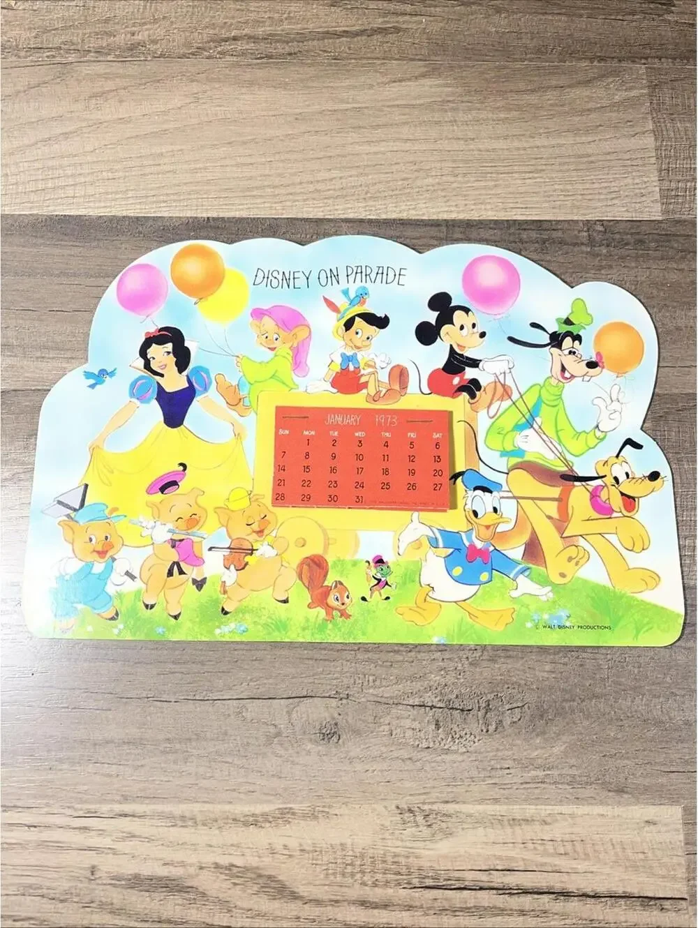 Vtg. Disney On Parade 1973 Calendar By Hallmark, NOS. Excellent Condition. 12”.